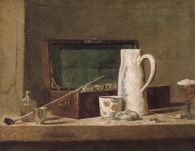 Jean Baptiste Simeon Chardin Pipe tobacco and alcohol containers browser Germany oil painting art